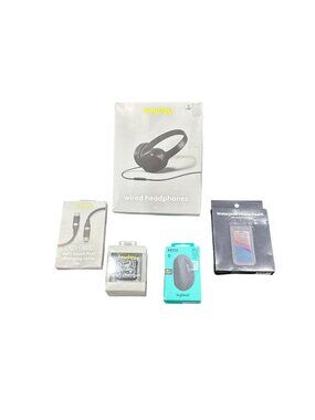 Logitech M196 Bluetooth Wireless Mouse, Heyday Wired Headphones, USB-C Cable, Wa